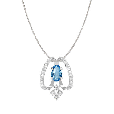 CLARA 925 Sterling Silver Stella Pendant Chain Necklace 