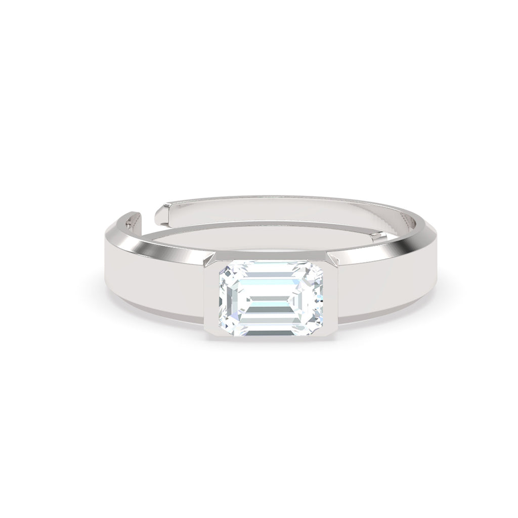 CLARA Real 925 Sterling Silver Octagon Band Ring 
