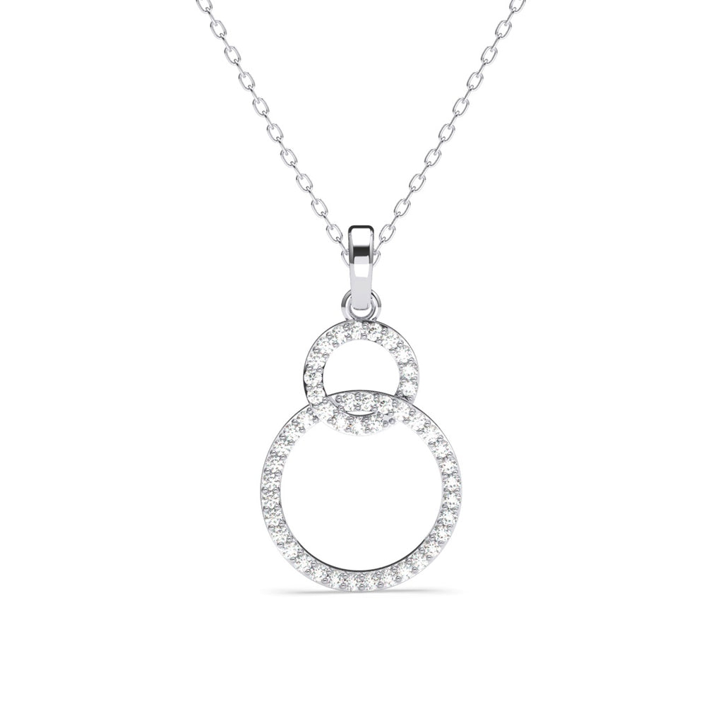 Silver Interlocked Ring Pendant Chain  