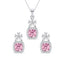 Silver Nera Pink Cushion Solitaire Jewellery Set