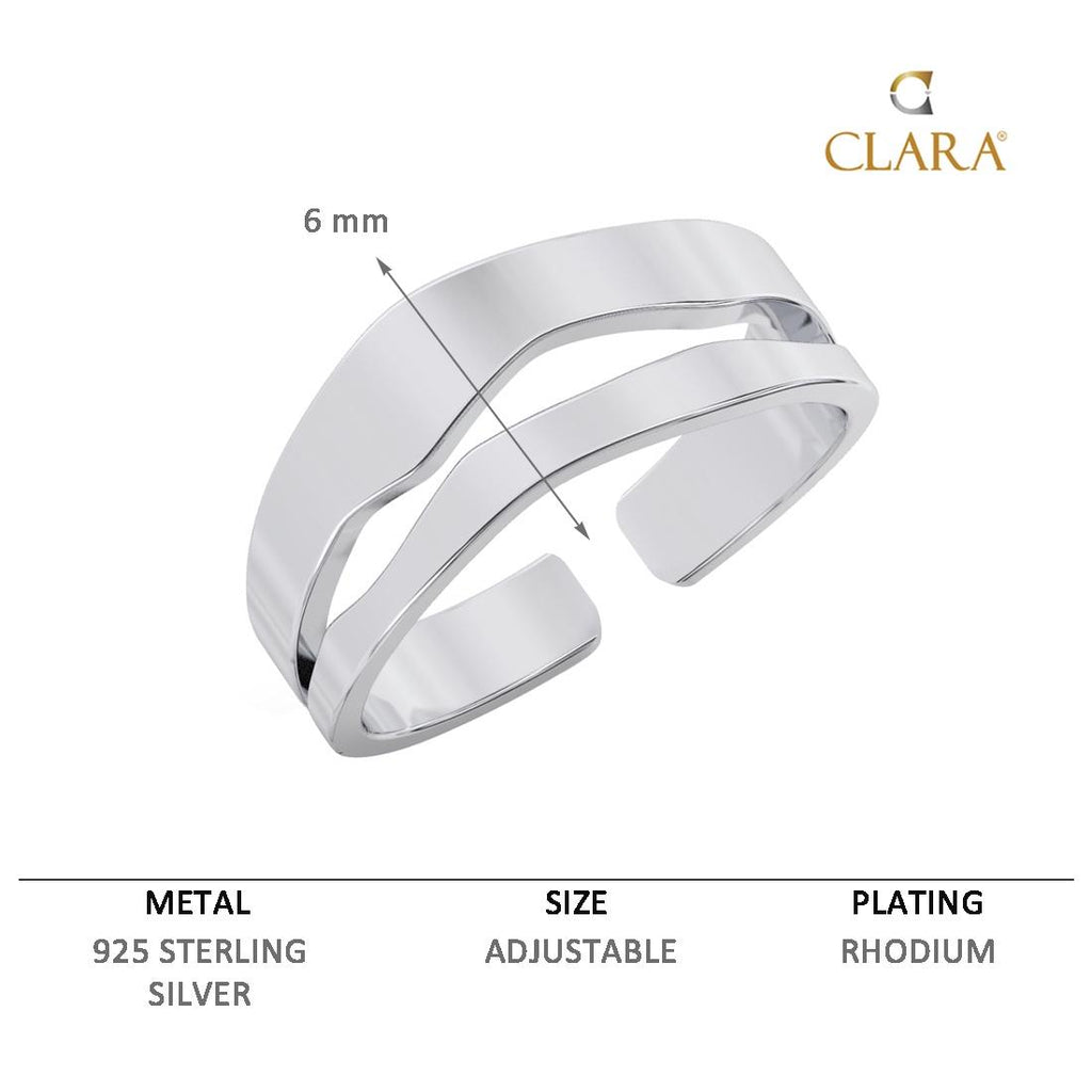 CLARA Pure 925 Sterling Silver Casual wear Finger Ring 