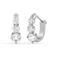 CLARA 925 Sterling Silver 3 stones Hoop and Huggies Bali Earrings 