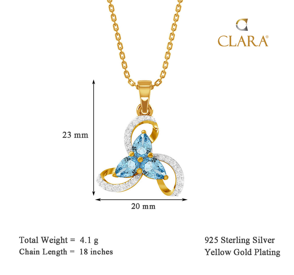 CLARA 925 Sterling Silver Melba Pendant Chain Necklace 