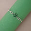 CLARA 925 Pure Silver Green Flower Hand Bracelet