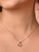 CLARA 925 Sterling Silver Pink Heart Pendant Chain Necklace 