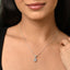 Silver Halo Oval Solitaire Pendant Chain