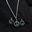 CLARA 925 Sterling Silver Verde Pendant Earring Chain Jewellery Set 