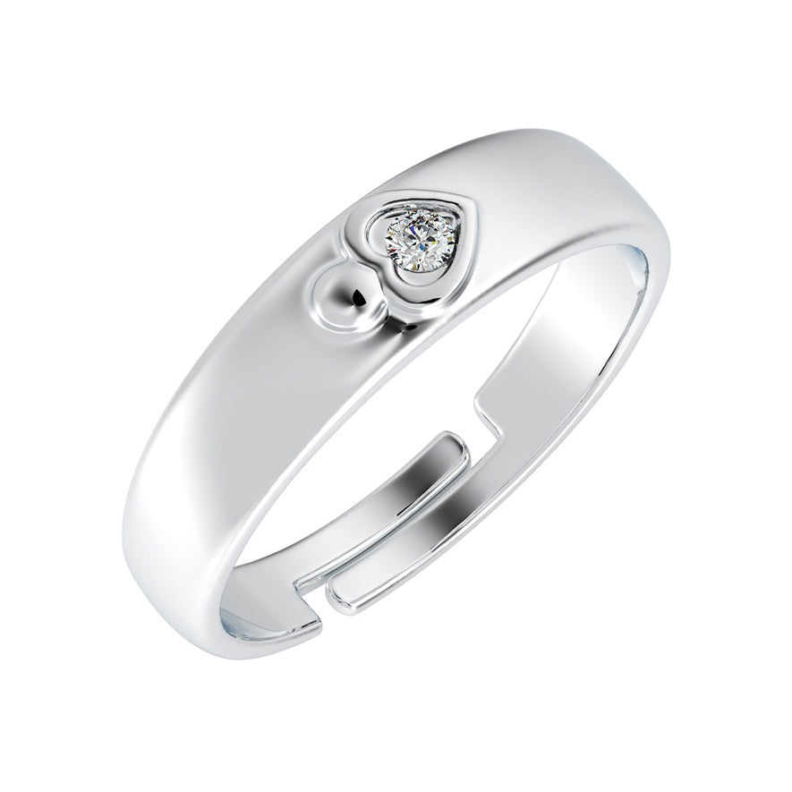 CLARA Pure 925 Sterling Silver Spade Adjustable Ring Gift for Men and Boys