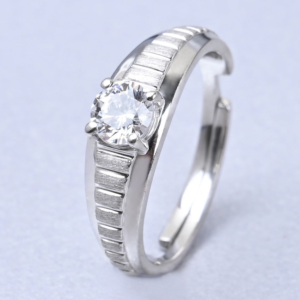 CLARA Real 925 Sterling Silver Step Band Ring 