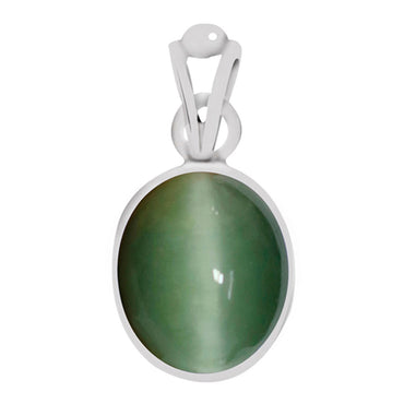 Certified Cat's Eye (Lehsuniya) Silver Pendant 9.3cts or 10.25ratti