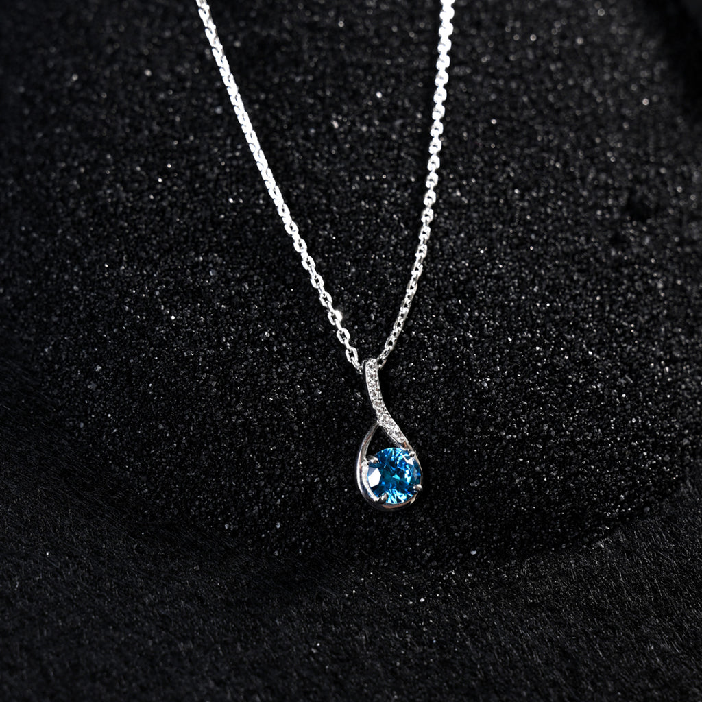CLARA 925 Sterling Silver Isla Pendant Chain Necklace 