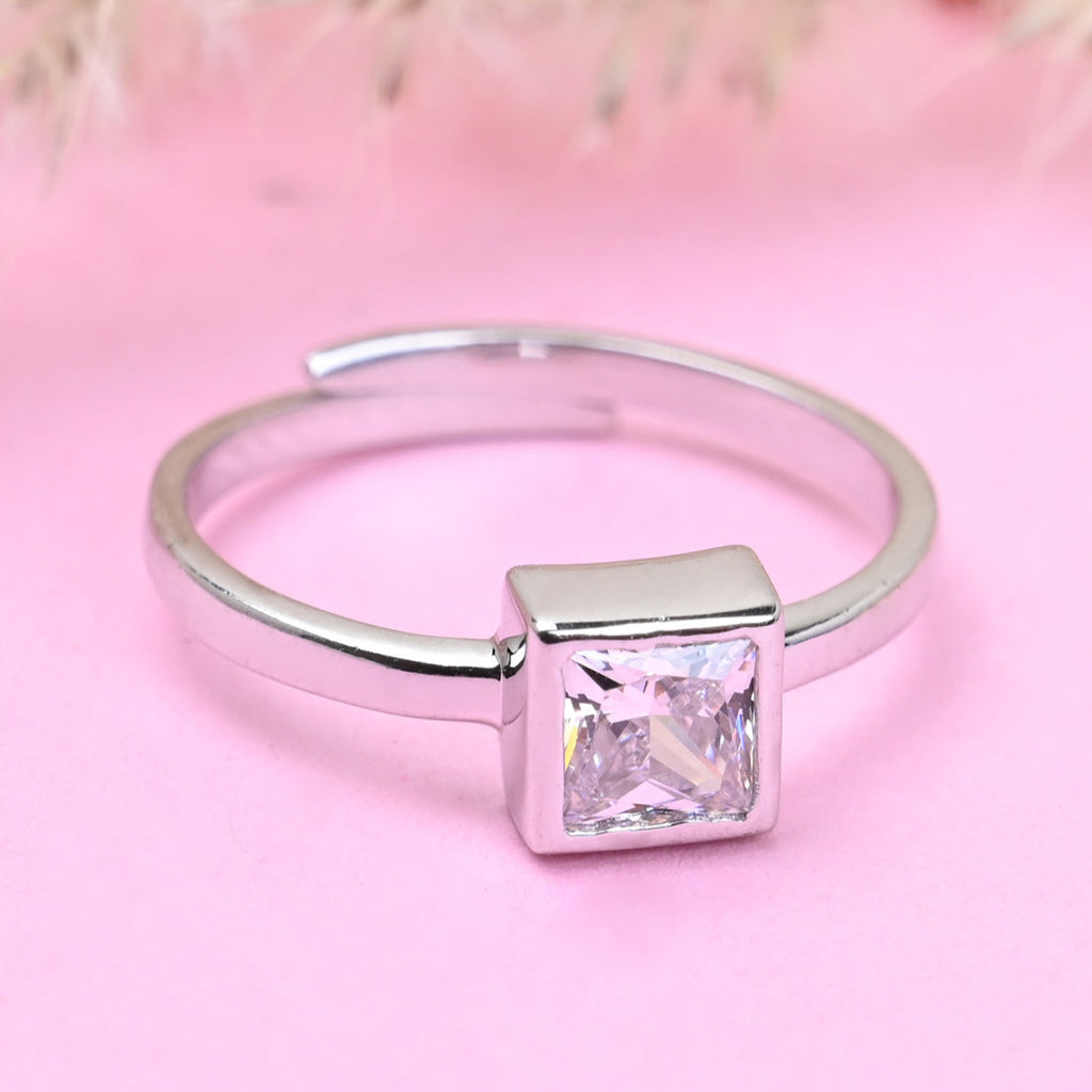 CLARA Pure 925 Sterling Silver Daily Wear Finger Ring with Adjustable Band 