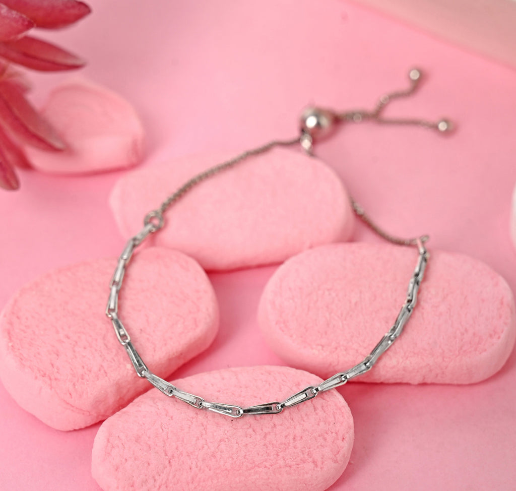 CLARA 925 Pure Silver Chimta chain Bracelet