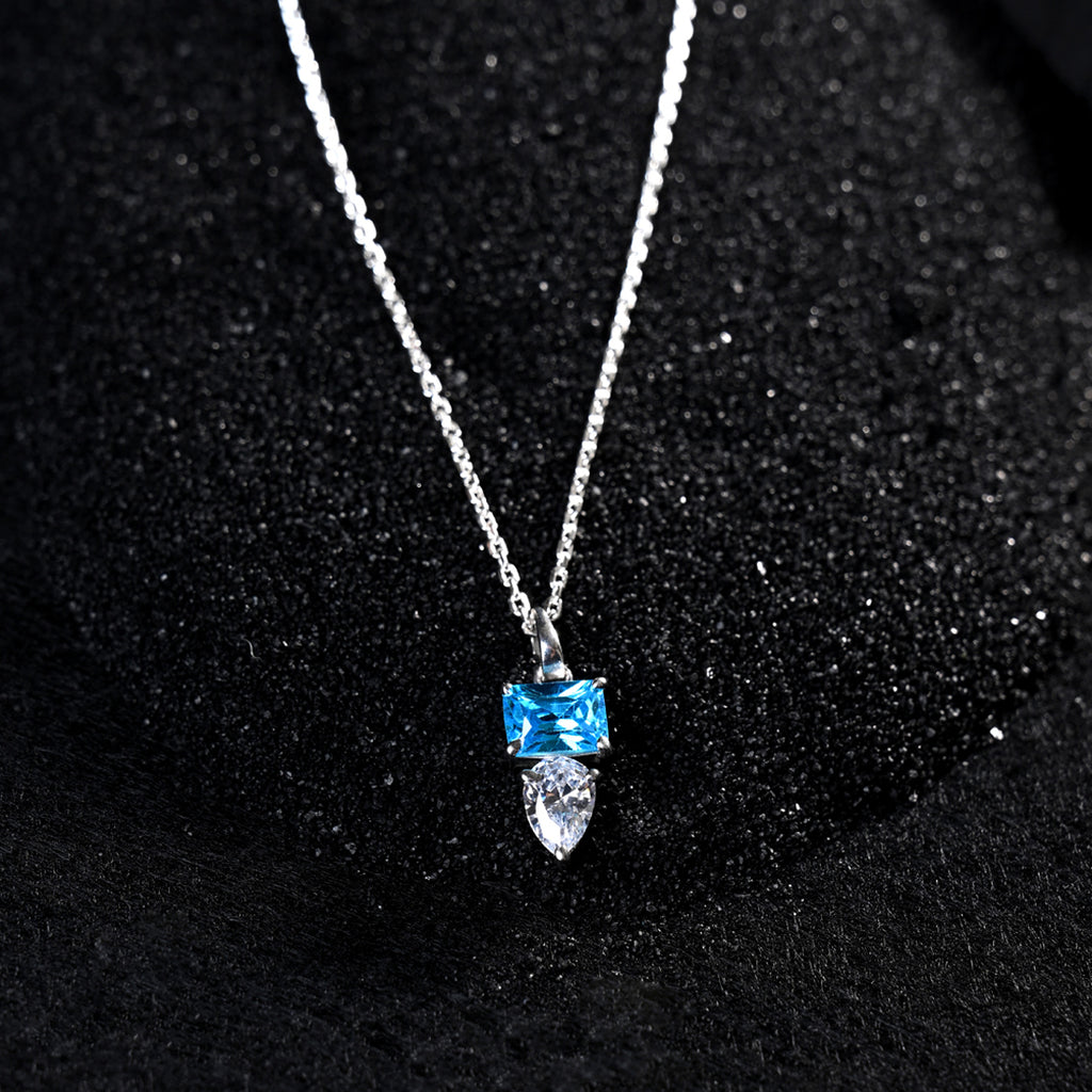 CLARA 925 Sterling Silver Vistosa Pendant Chain Necklace 