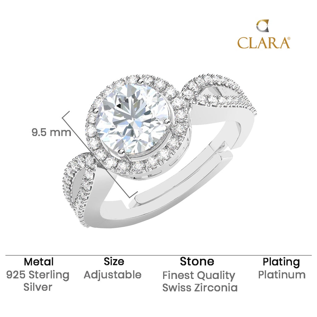 Silver Emery Designer Solitaire Ring