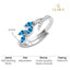 Silver Tonje Curved Blue Leaf Ring
