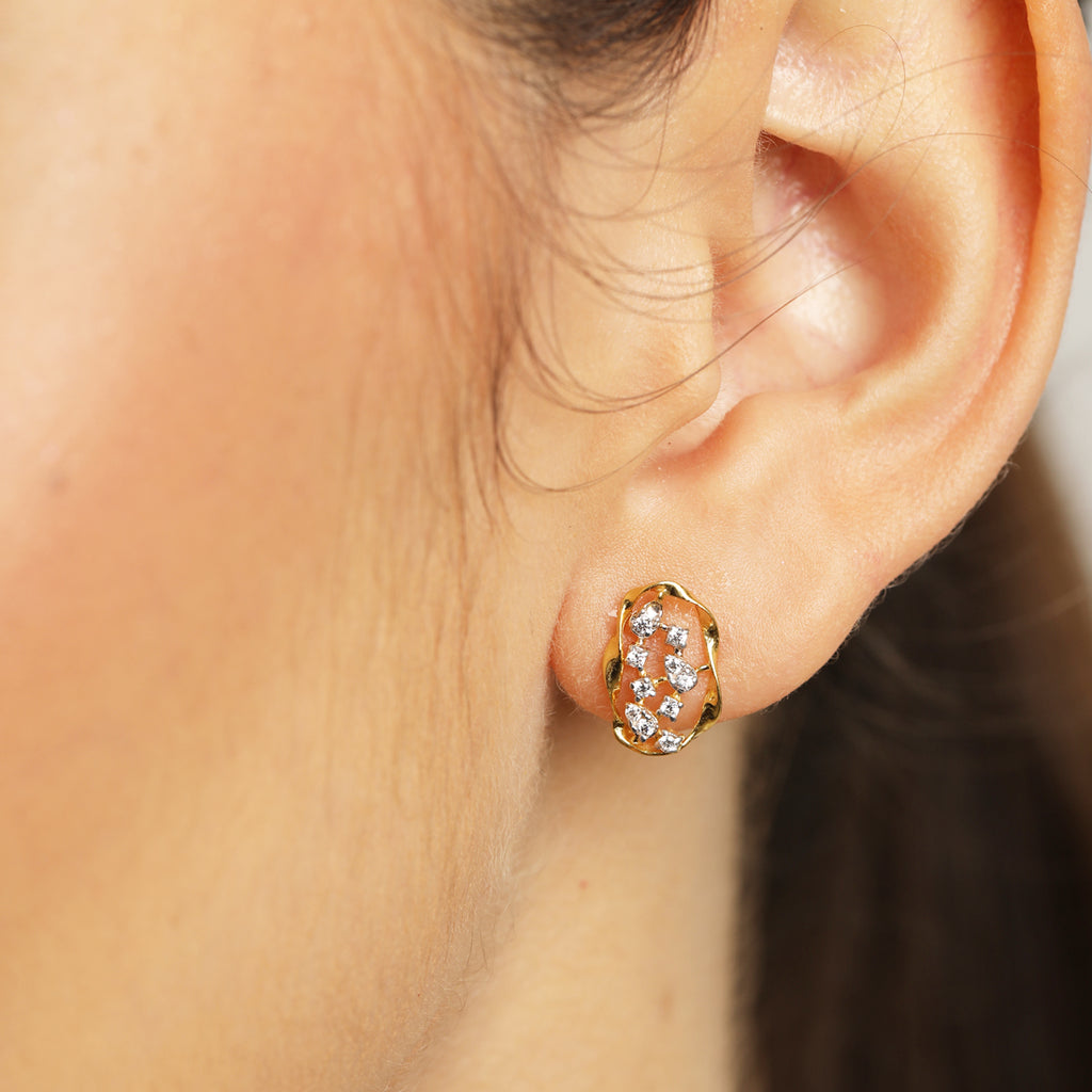 CLARA 925 Sterling Silver Petra Earrings with Screw Back 