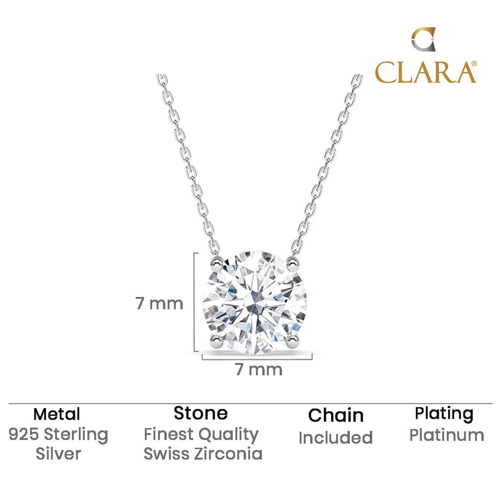 Silver Gia Classic Solitaire Pendant Chain