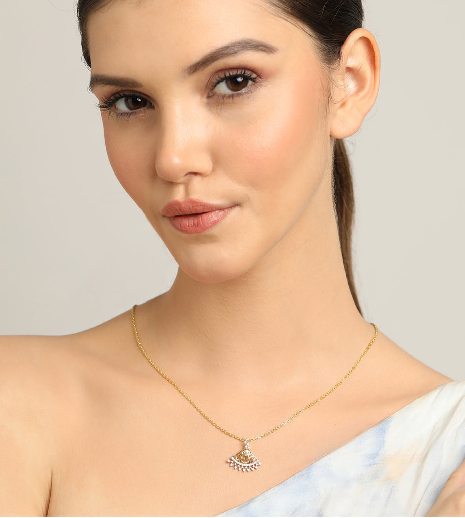 CLARA 925 Sterling Silver Irina Pendant Chain Necklace 