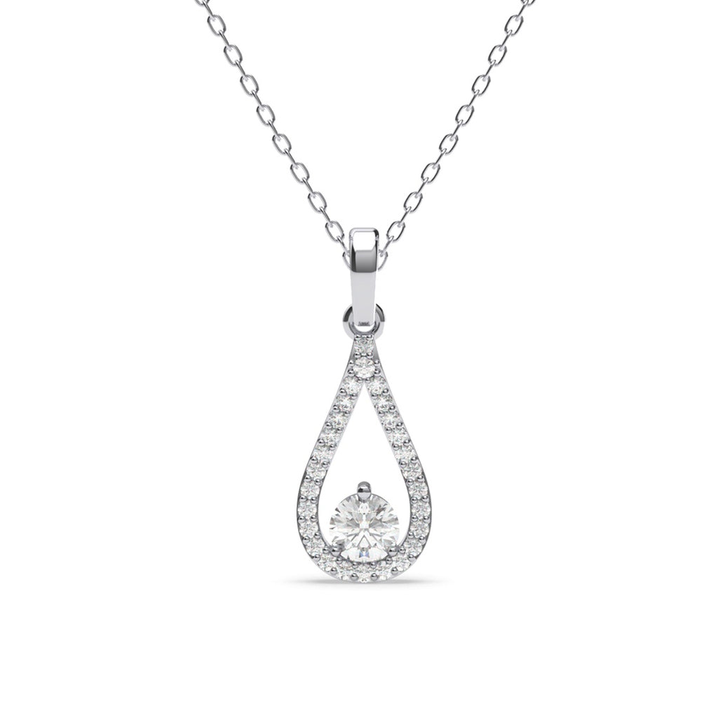 Silver Teardrop Pendant Chain  
