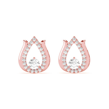 Silver Lotus Stud Earrings