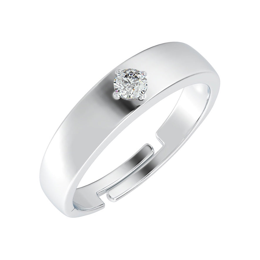 CLARA Pure 925 Sterling Silver Classic Adjustable Ring Gift for Men and Boys
