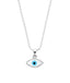 Silver Evil Eye Marquise Pendant Chain Necklace