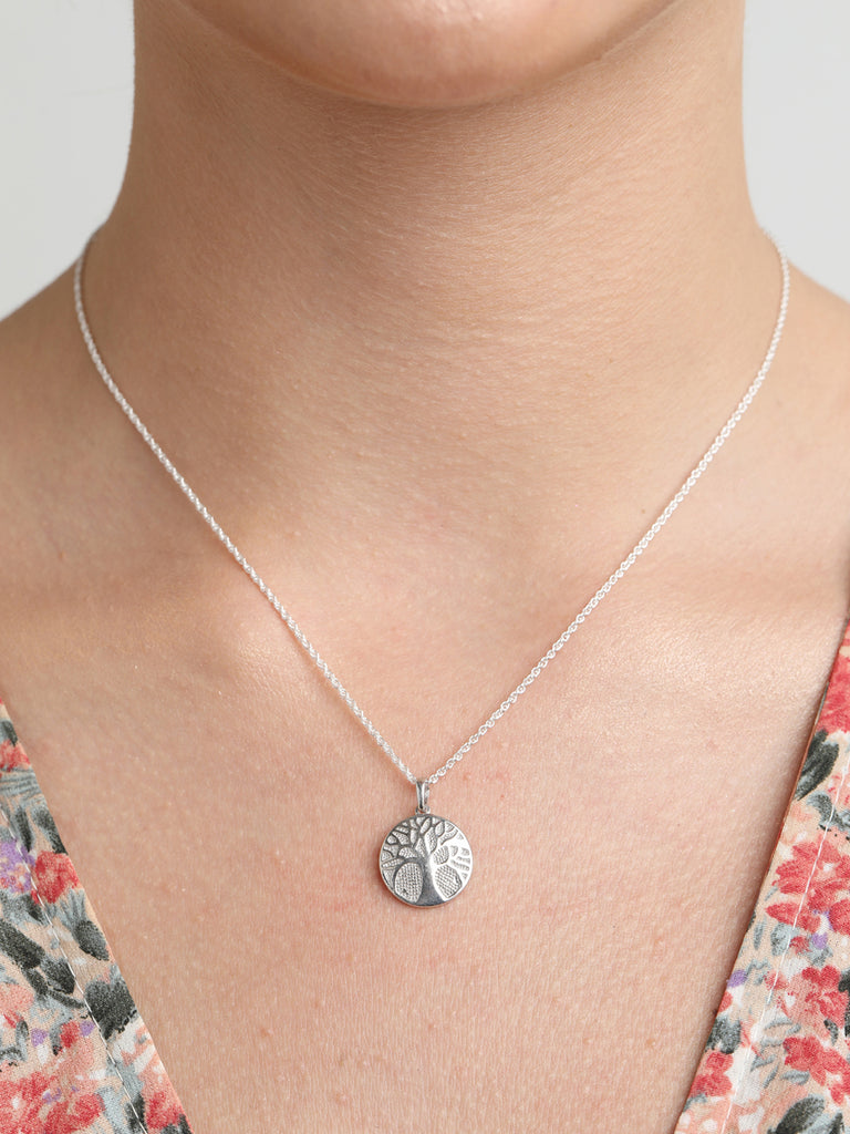 CLARA 925 Sterling Silver Tree of Life Pendant Chain Necklace 