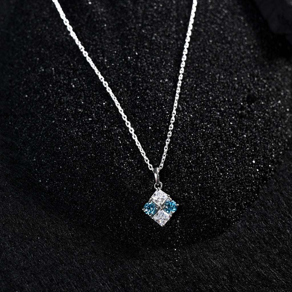 CLARA 925 Sterling Silver Belen Pendant Chain Necklace 