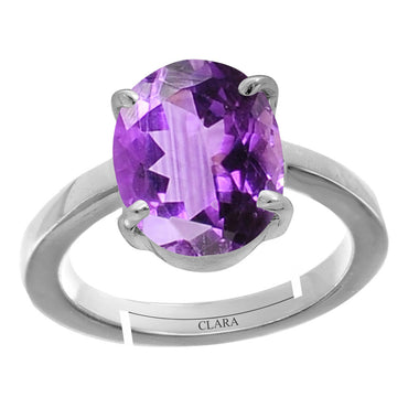 Certified Amethyst Katela 9.3cts or 10.25ratti 92.5 Sterling Silver Adjustable Ring