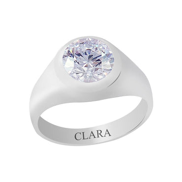 Certified Zircon Bold Silver Ring 9.3cts or 10.25ratti
