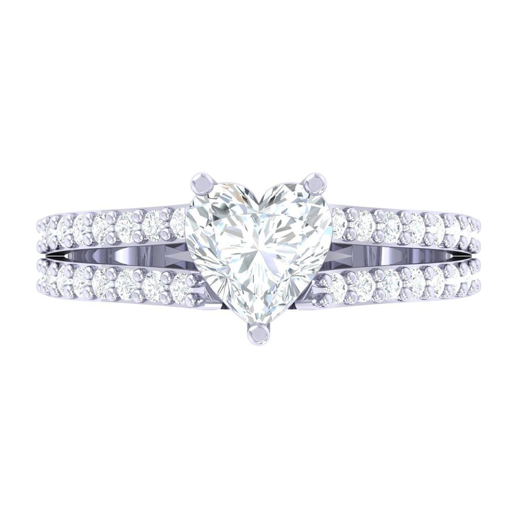 CLARA Made with Swiss Zirconia 925 Sterling Silver Heart Solitaire Ring Gift for Women and Girls