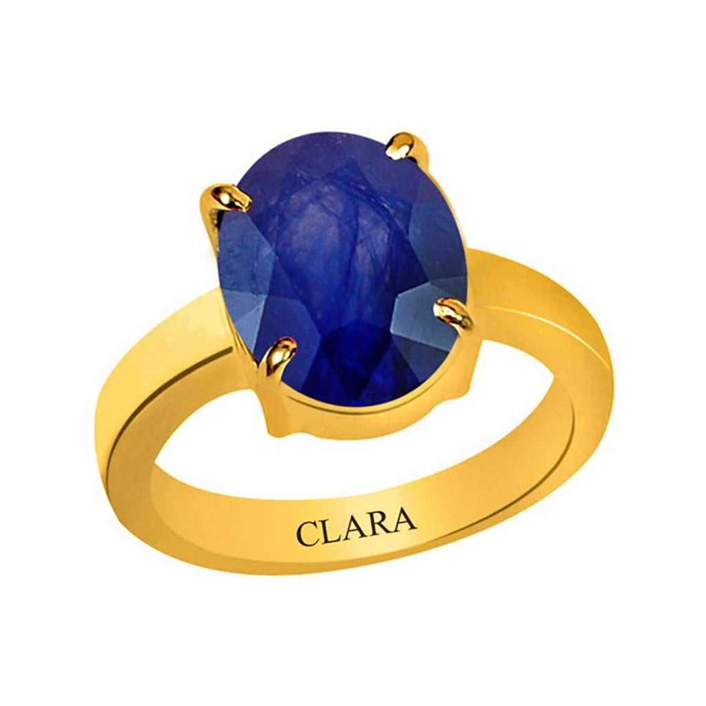 Certified Blue Sapphire Neelam Prongs Panchdhatu Ring 6.5cts or 7.25ratti