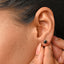 CLARA 925 Sterling Silver Black Studs Earrings Gift for Kids Girls 