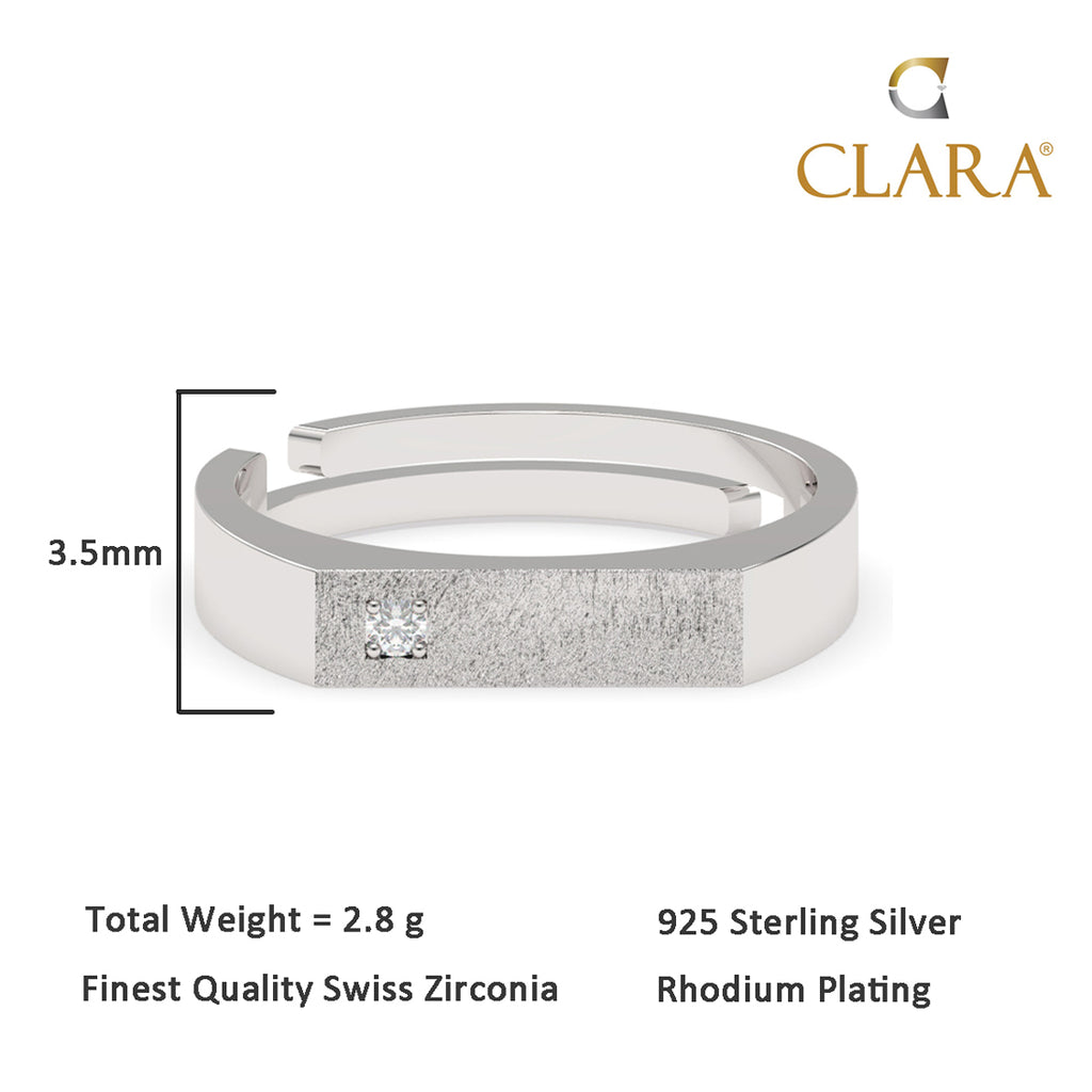 CLARA Real 925 Sterling Silver Sleek Band Ring 