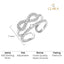 Silver Talia Double Banded studded Infinity Ring