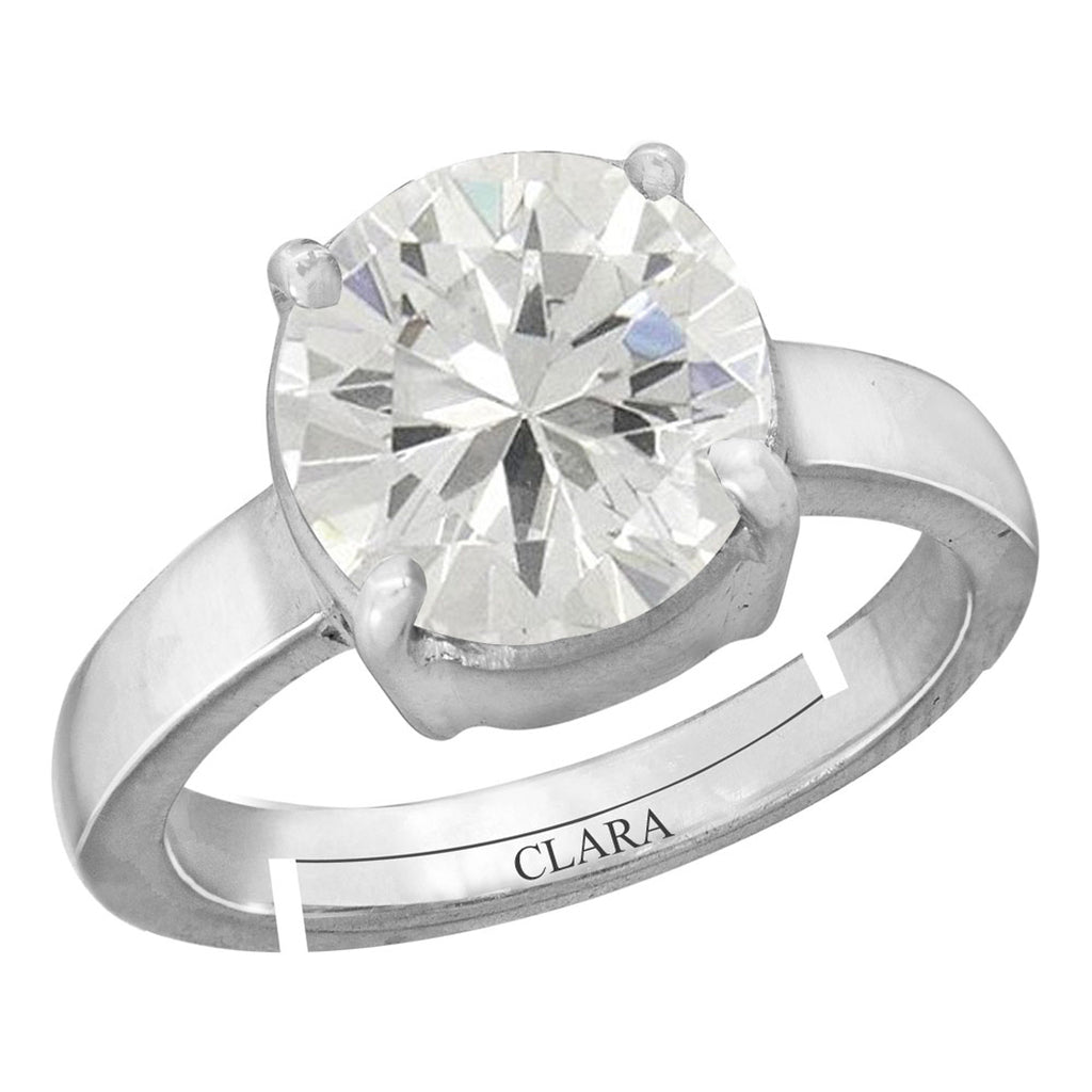 Certified Zircon 5.5cts or 6.25ratti 92.5 Sterling Silver Adjustable Ring