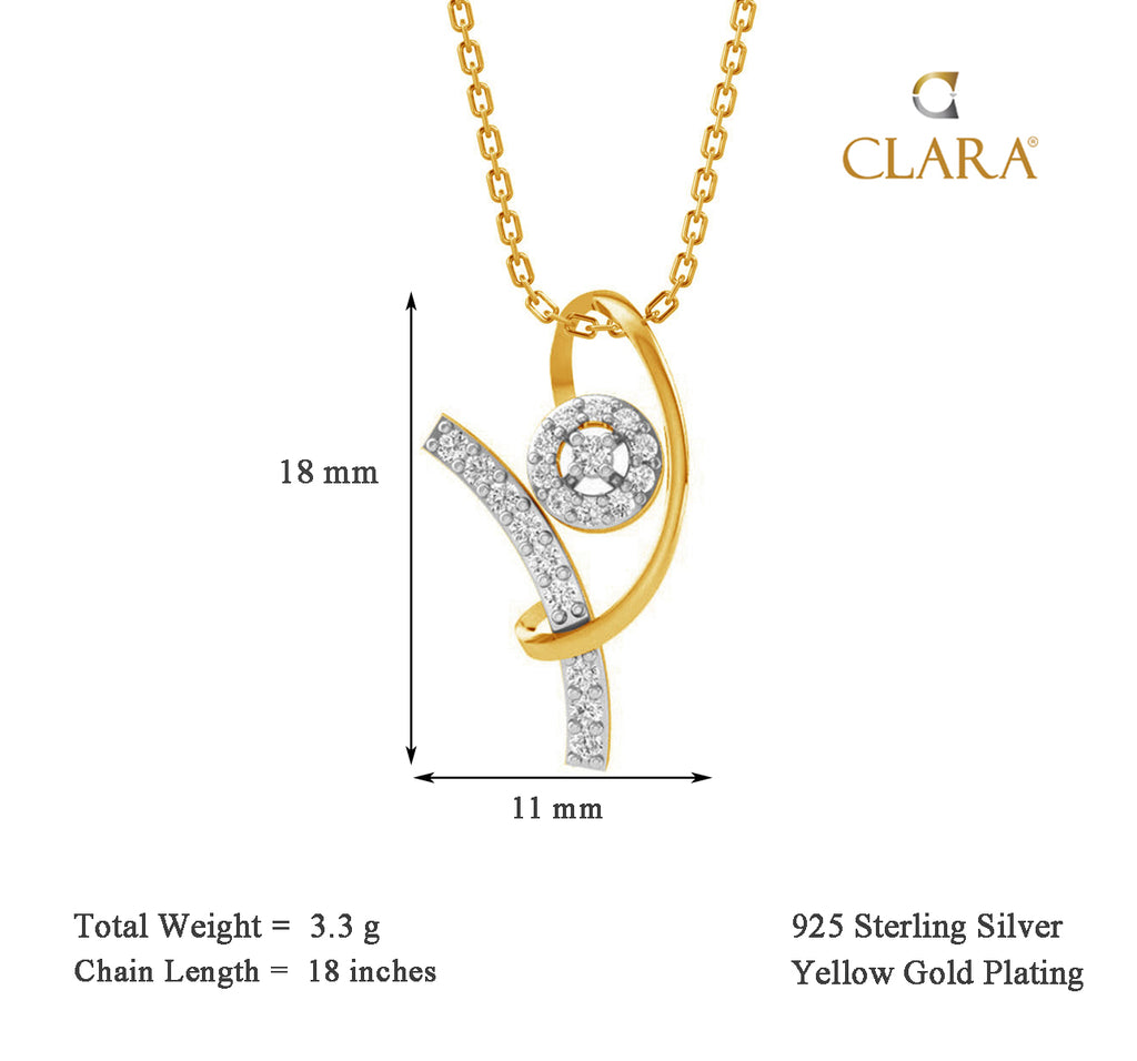 CLARA 925 Sterling Silver Zion Pendant Chain Necklace 