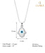 CLARA 925 Sterling Silver Evil Eye Hamsa Hand Pendant Chain Necklace 