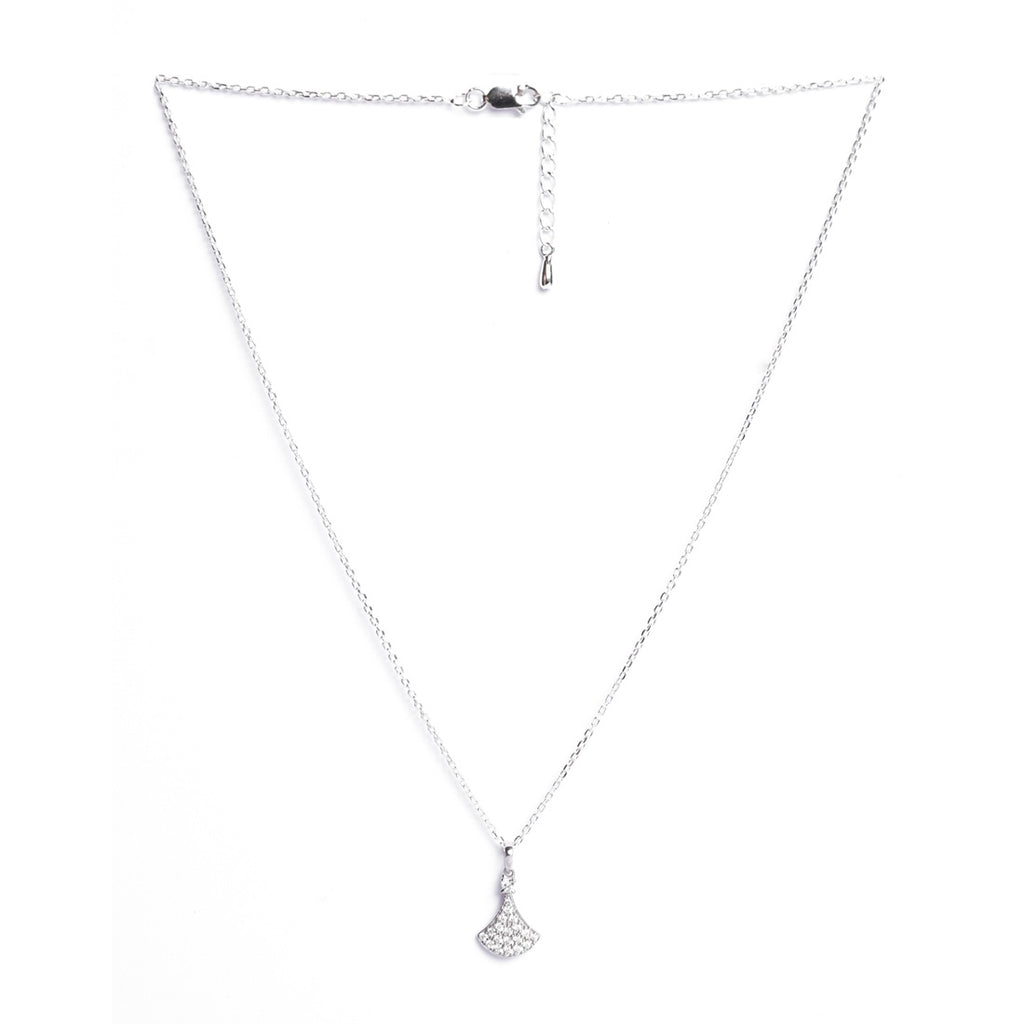 Silver Ginkgo Leaf Pendant Chain