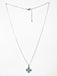 CLARA 925 Sterling Silver Green Flower Pendant Chain Necklace 