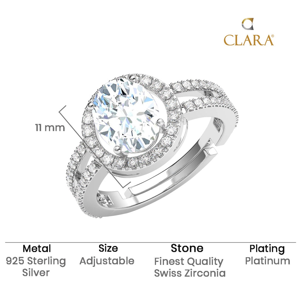 Silver Frida Statement Solitaire Ring