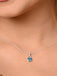 CLARA 925 Sterling Silver Isla Pendant Chain Necklace 