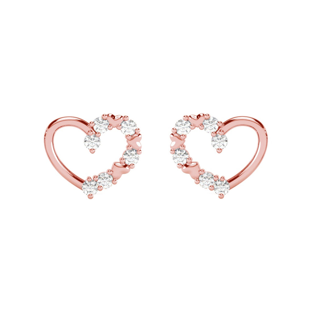 Silver Valentine Heart Stud Earrings 