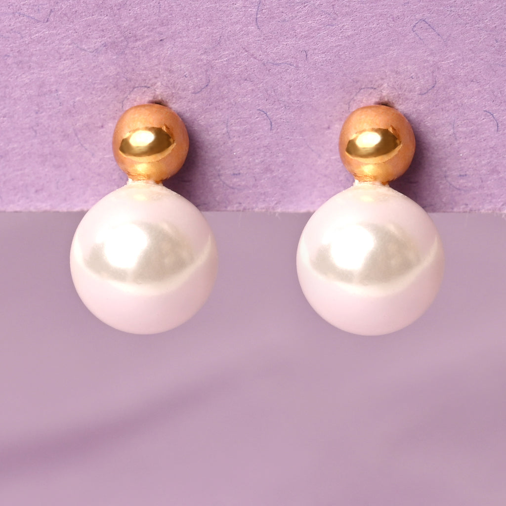 CLARA 925 Sterling Silver Pearl Ball Studs Earrings  