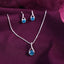 CLARA 925 Sterling Silver Isla Pendant Earring Chain Jewellery Set 