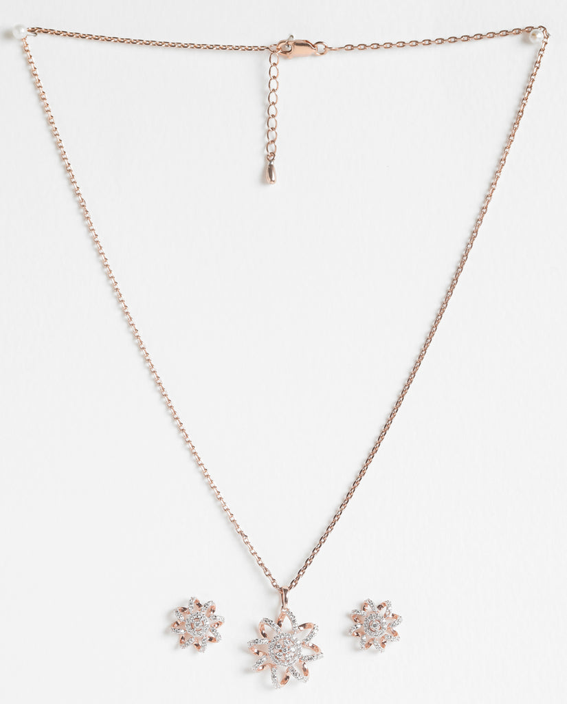CLARA 925 Sterling Silver Anna Pendant Earring Chain Jewellery Set 