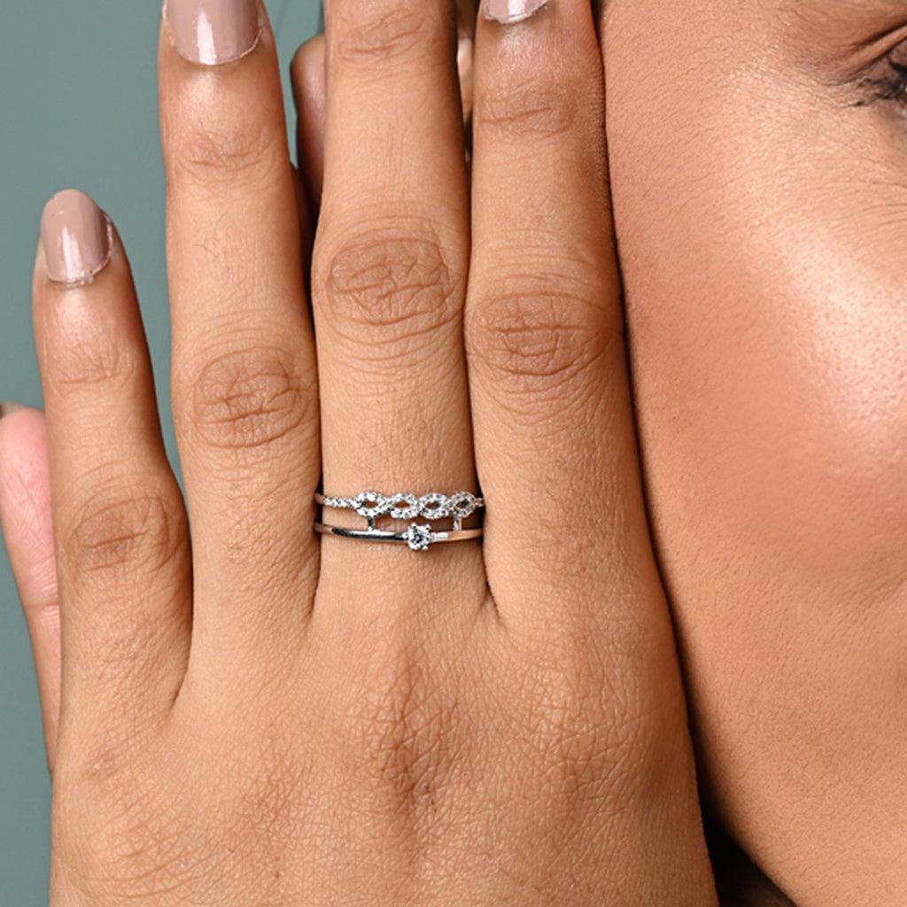 Silver Melba Double Banded Infinity Ring