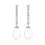 CLARA 925 Sterling Silver Classic Pearl Earrings | Rhodium Plated, Swiss Zirconia , Screw Back | Gift for Women & Girls