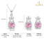 Silver Nera Pink Cushion Solitaire Jewellery Set